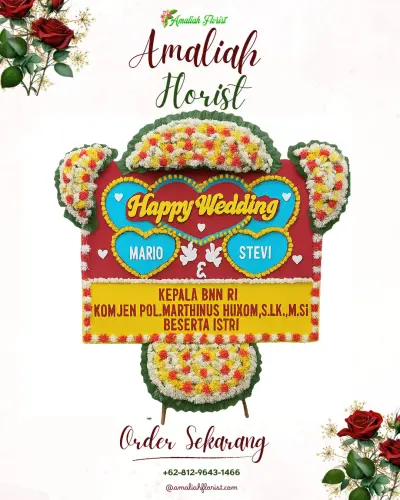 Karangan Papan Bunga Pernikahan di Sayang-sayang